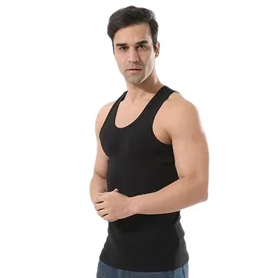 Cheap Blank Gray Black White T shirt  Man Cotton Tank Tops Plus Size T Shirts Stock