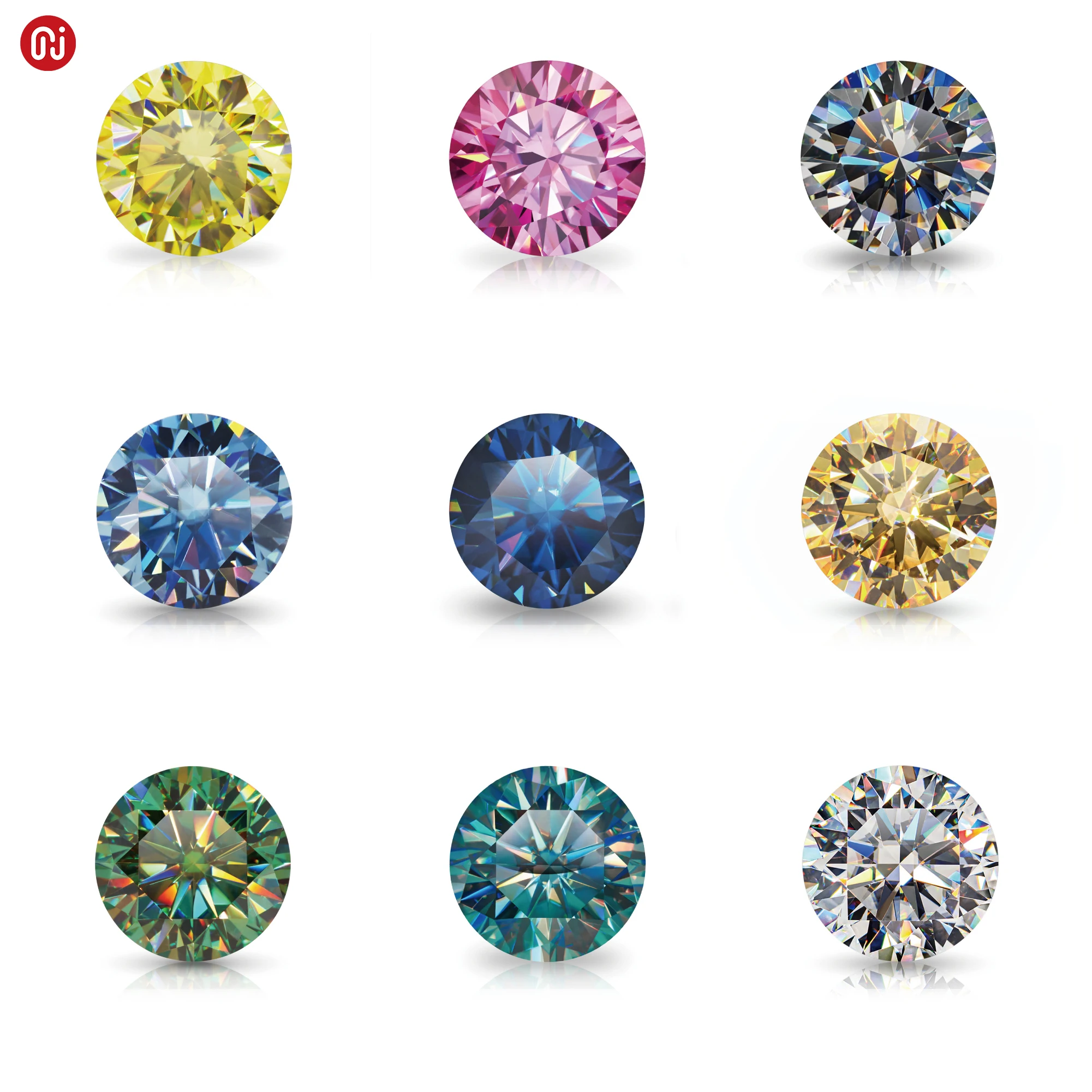 GIGAJEWE Wholesale loose natural colorful Moissanite diamond  Synthetic Diamond stones Price Per Carat