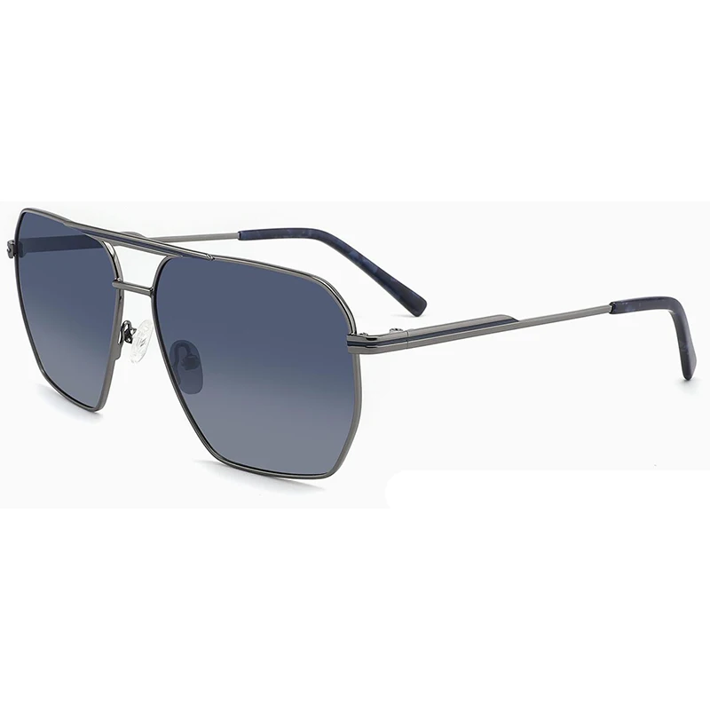 Fashion metal square smoke lens polarized organic  man sunglasses