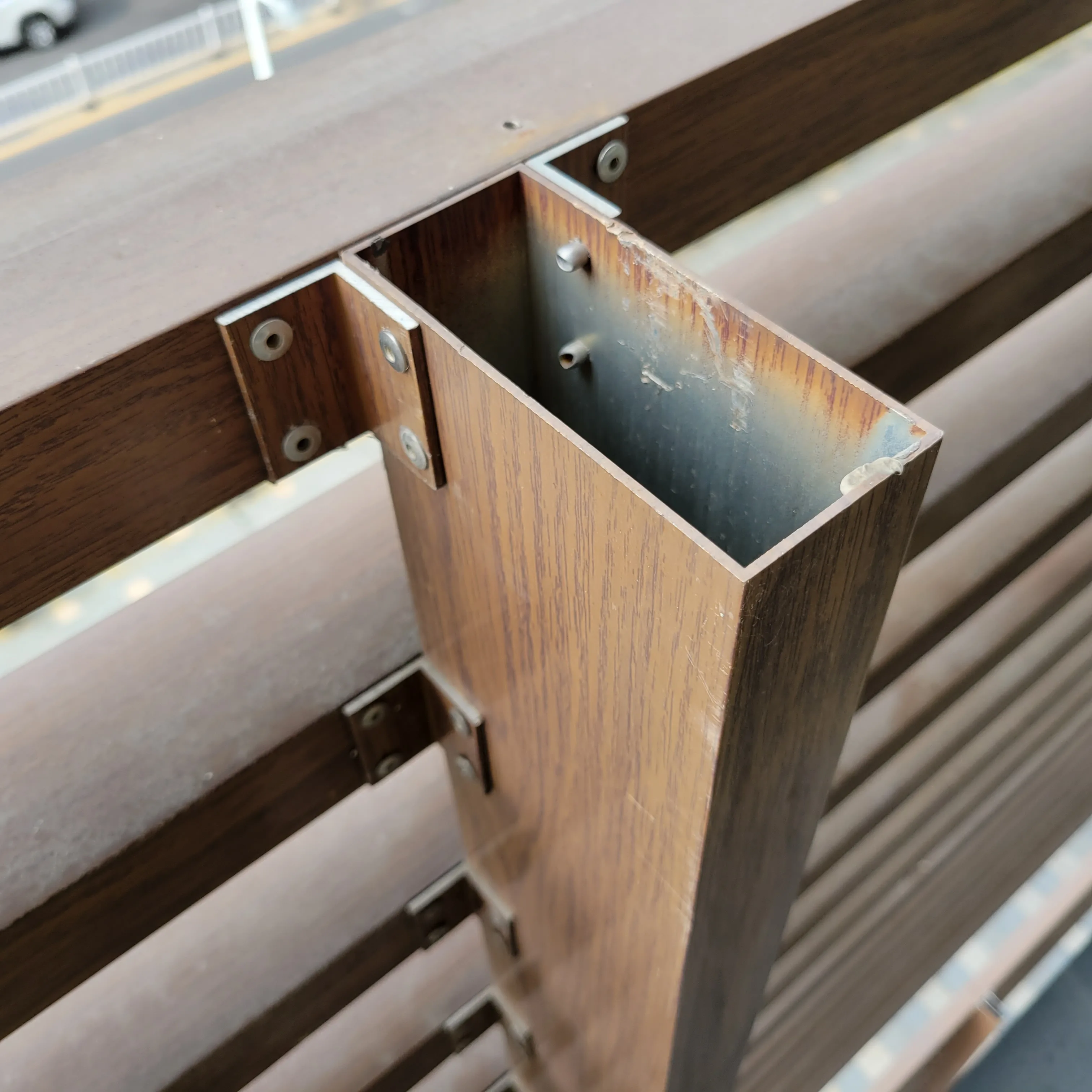 6063 t5 powder coating wood grain aluminium square tube profile for furniture decoration