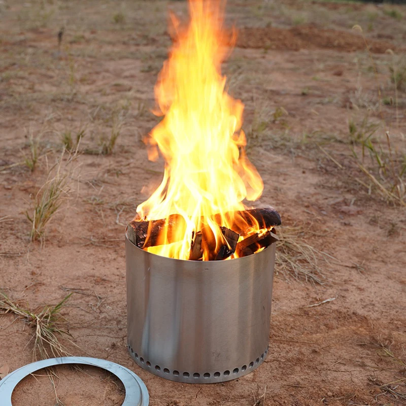 Stainless Steel Portable Low Smoker Wood Burning Fire Pit