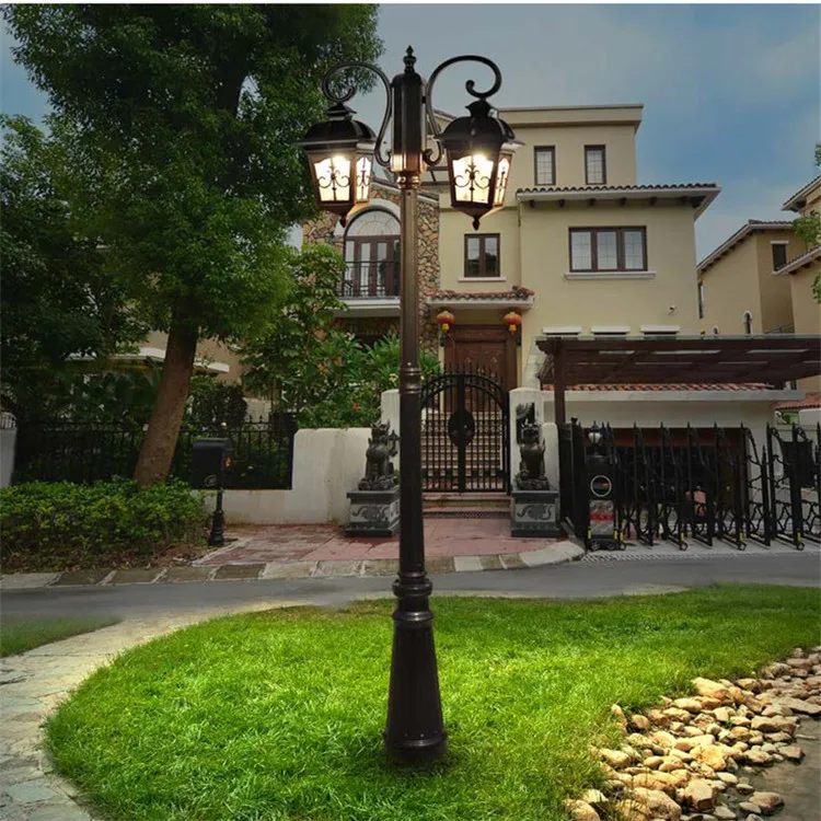 2m 2.5m 3m IP65 E27 Outside Led Garden Lamp Outdoor Aluminium Led Lawn Lamp 220v Bollard Garden Light Pathway Lighting