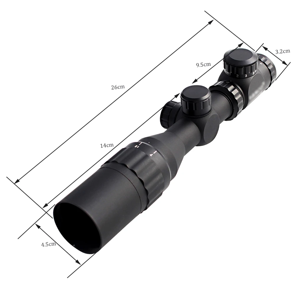  Охотничий прицел SPINA 2-6x32 AOE с подсветкой красный зеленый синий для пневматической винтовки рельсовыми креплениями 11 или 20