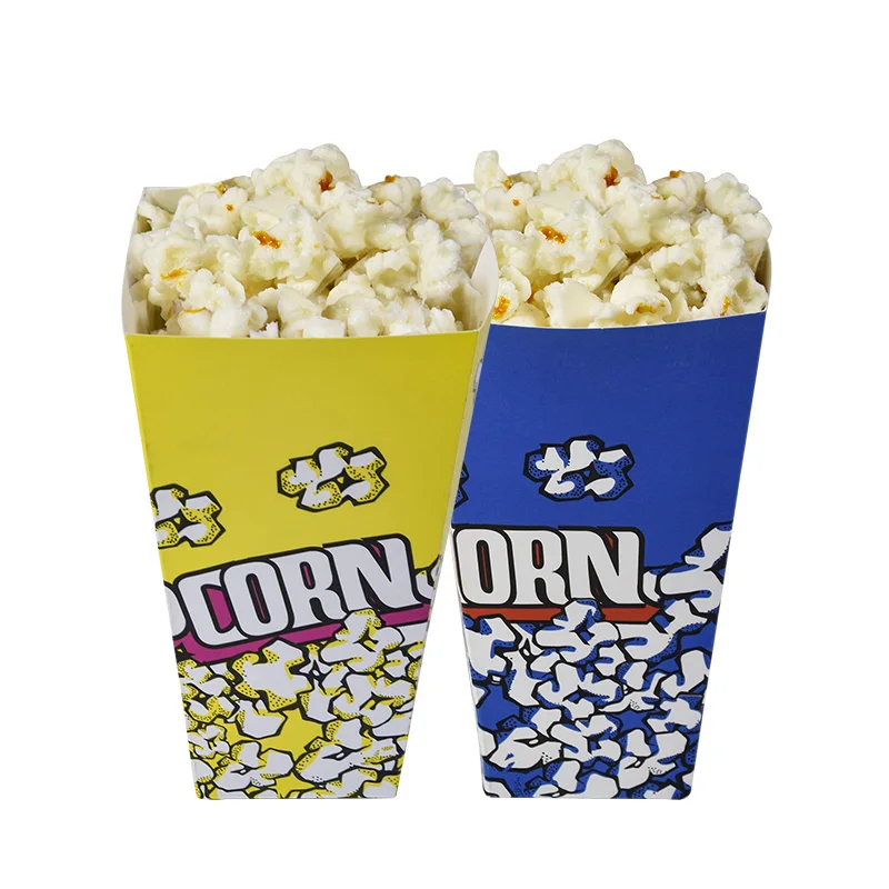 Takeaway Disposable Food Grade Folding Paper Food Packaging Boxes Popcorn Paper Box
