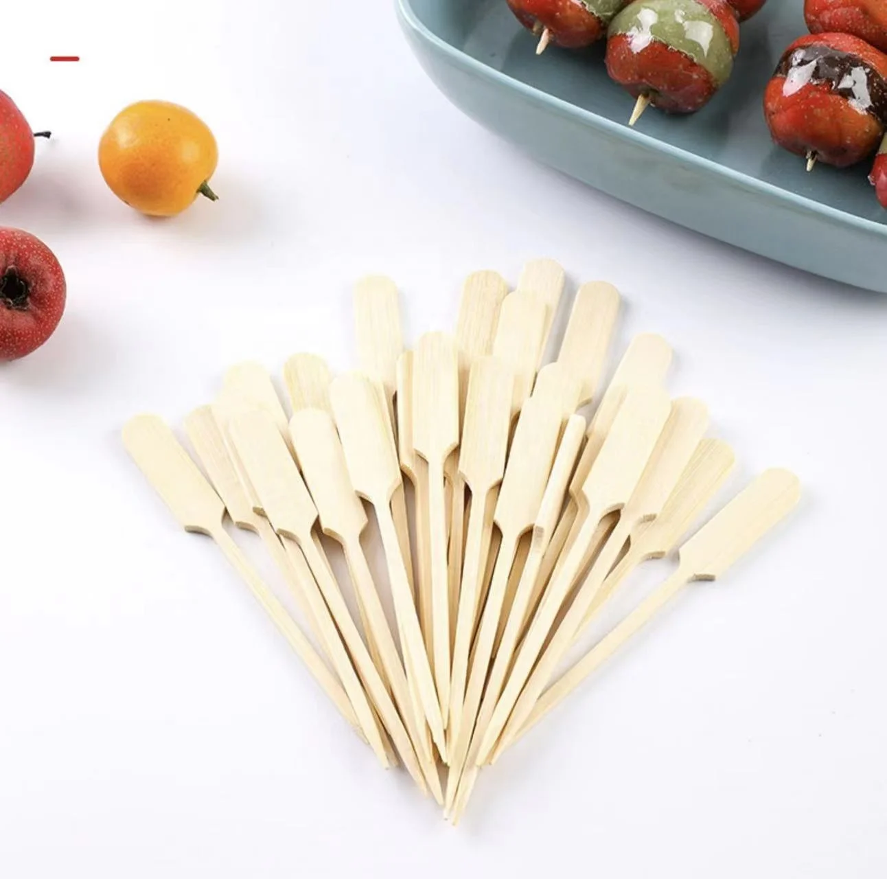 Bbq Bamboo 18 cm Stick Long Flat Skewer Bamboo  Kebab Fruit Stick  Bbq Skewer Stick