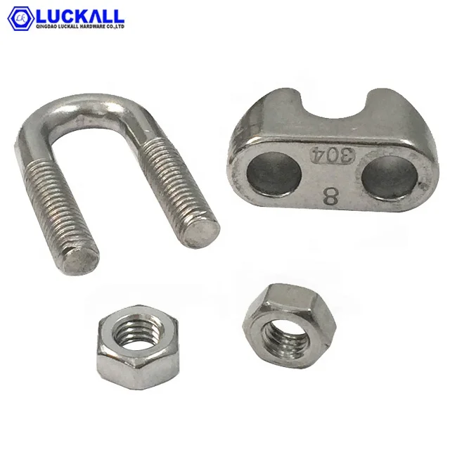 Stainless Steel 316 Malleabe Casted Wire Rope Clip Din741 Hardware Fitting U Clamp Wholesale With Material Certificate 8MM