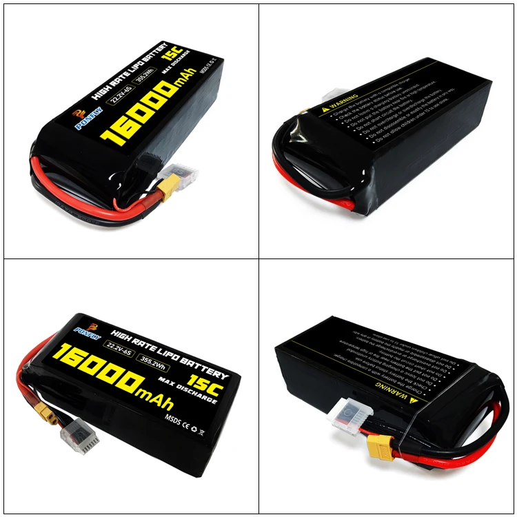 PONFLY High Capacity Battery Fpv Drone Battery 22.2V 6S 16000mAh 15C 30C Lipo Battery for Car Helicopter Quadcopter Manufacturer