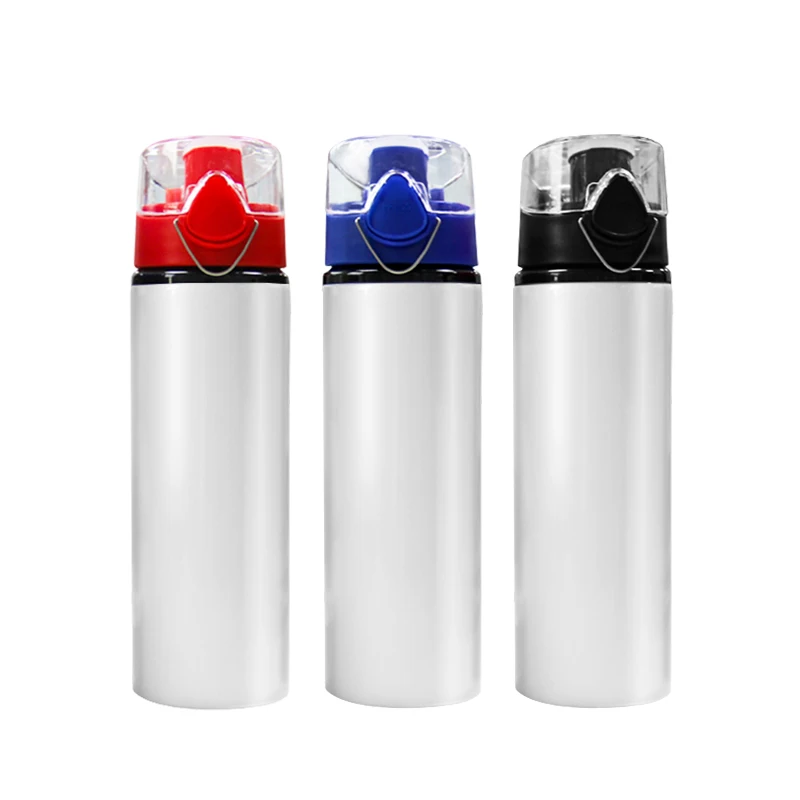 USA Warehouse Stocked 750ml Sublimation Blank Aluminum Sports Water Bottle with Lids for Transfer Printing