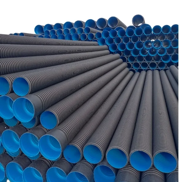 Factory Sale HDPE double wall corrugated pipe diameter 200 300 400 500 600 700 800 mm sn8 sn4