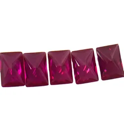 Red synthetic gems 5# rectangular 4x6mm corundum rubies baguette small stone rectangle cut ruby