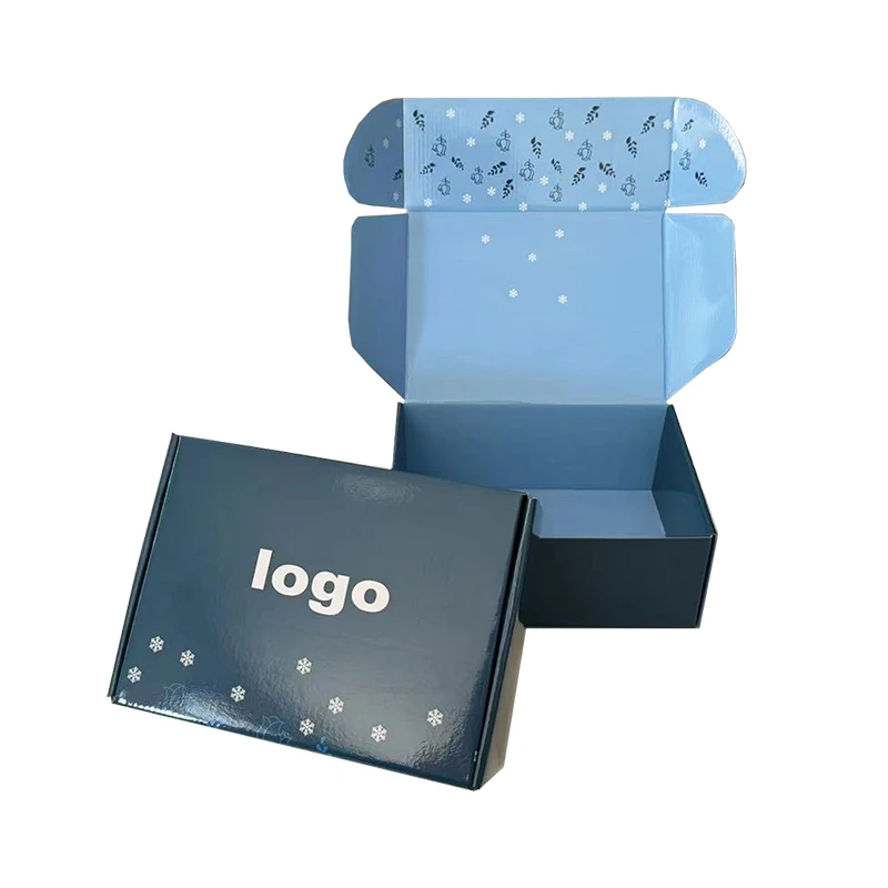 Hot Sale Custom Printing  Blue Gift Box Shipping Mailer Boxes With High Quality for Clothing Shipping