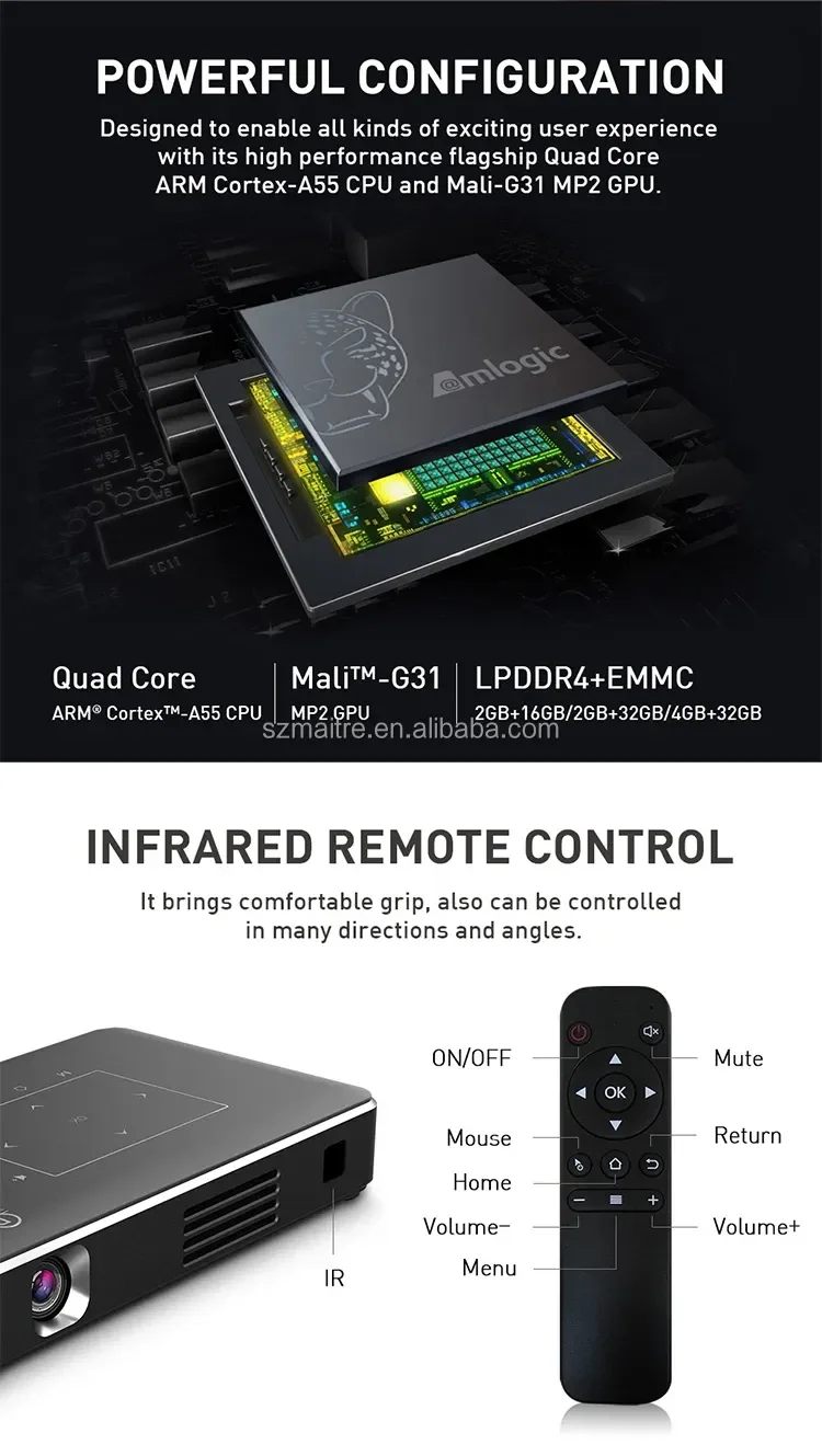 Hot sale 4k HD video portable P10 II interactive DLP projector wifi touch screen mini phone wireless projector