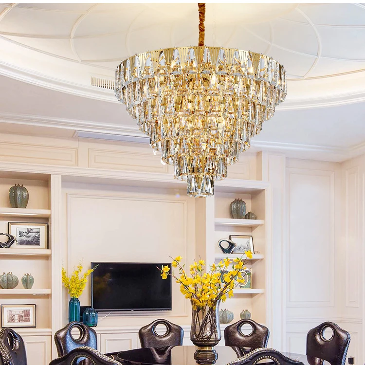 New Products  Wedding Decoration Hotel Hanging Indoor Lighting Crystal Modern Luxury Ceiling Pendant Lights Chandelier