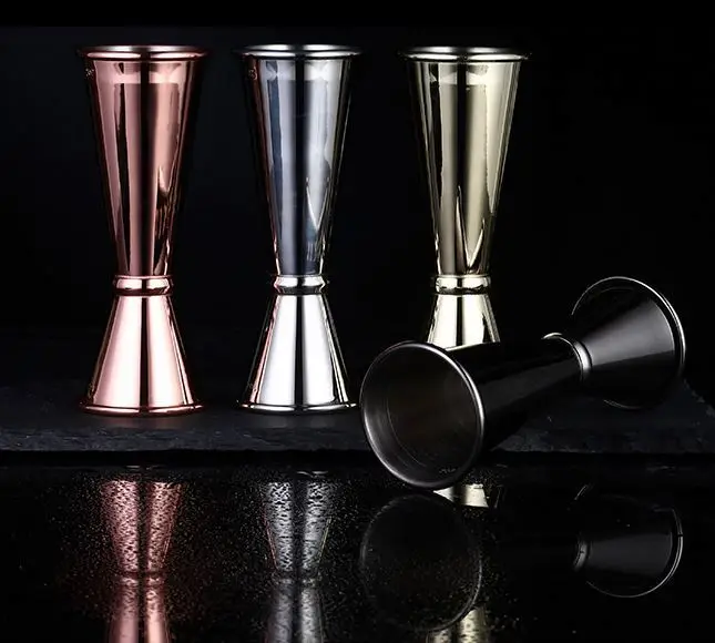 Liquor Measurer 1Oz And 2 Oz Glod Color Measuring Cup Bar Accessories Tool Double Jigger Measure