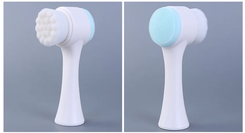 Оптовая продажа силиконовая щетка для мытья лица производитель мягкая чистки волос двусторонняя Массажная