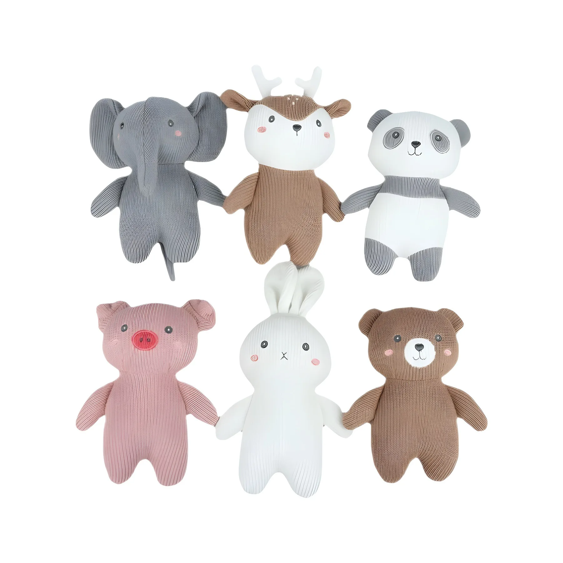 new arrival cotton knitting cute little animal rabbit elephant elk panda pig comfort plush toys