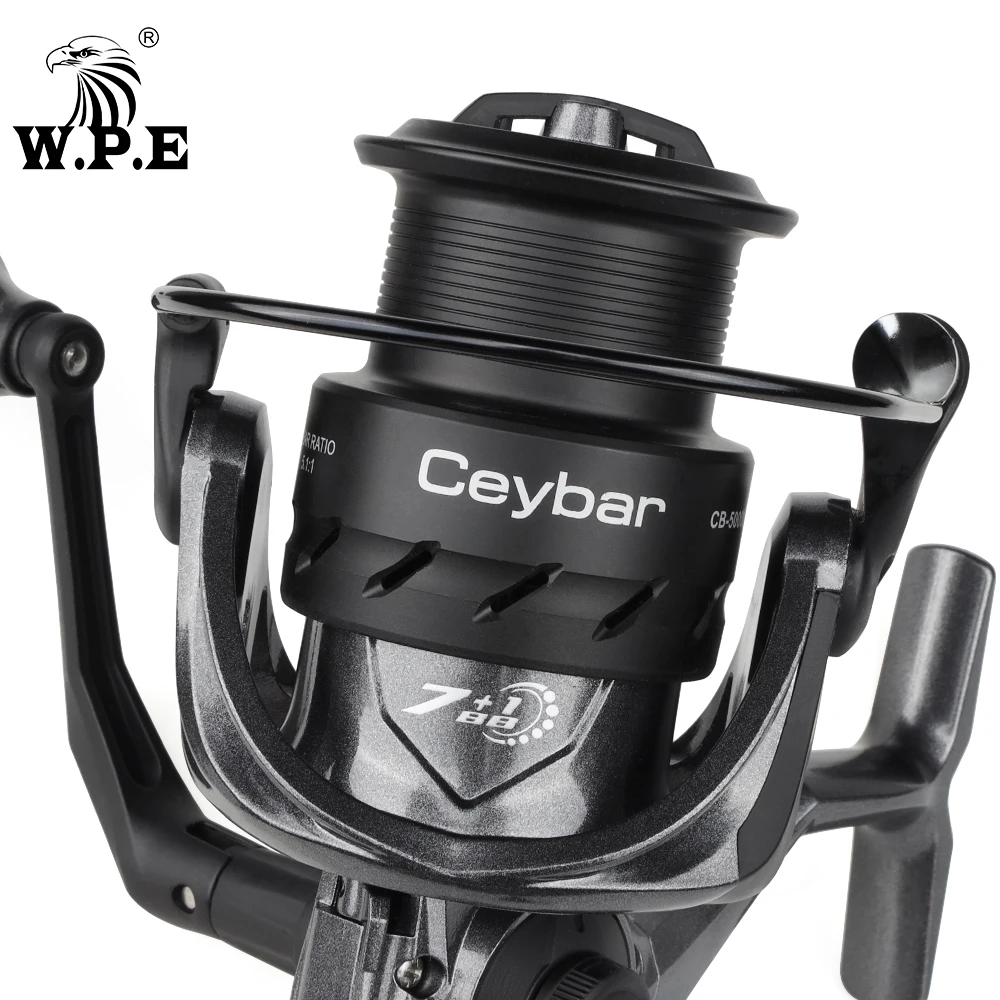 W.P.E CB 4000S-6000T 5.1:1 / 7+1 BBs High Speed Metal Spool Spinning Reel Carp Fishing Tackles Fishing Wheel