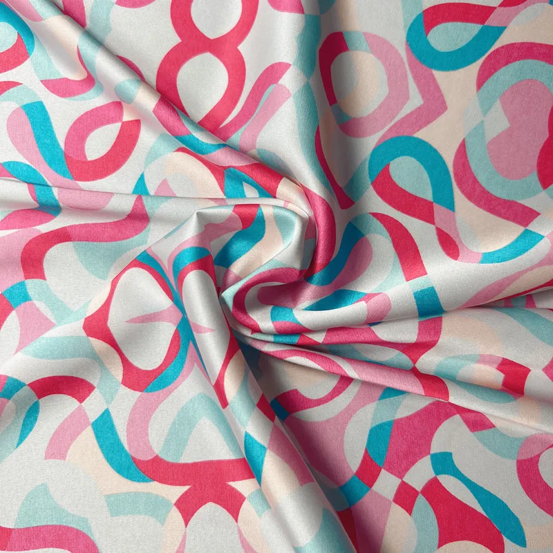 Textile Supply Soft Satin Fabric Textile 100% Polyester Satin Printed Fabric Cloth