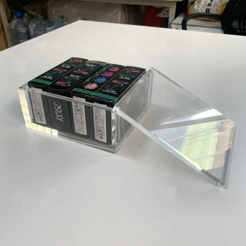 Luxury Acrylic Display Packing Box Clear Plastic Storage Box Organizer 10mm Thickness Customized