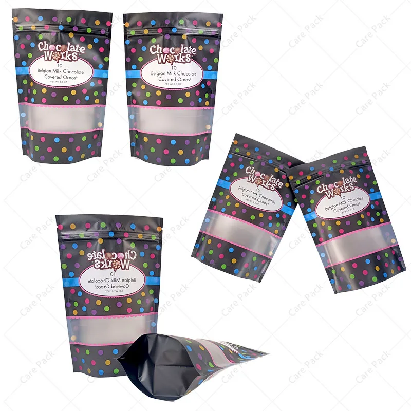 Candy Cookies Snack Bags Reusable Zip Lock Mylar Pouch Baggies Food Packing Zipper Stand Up Pouches