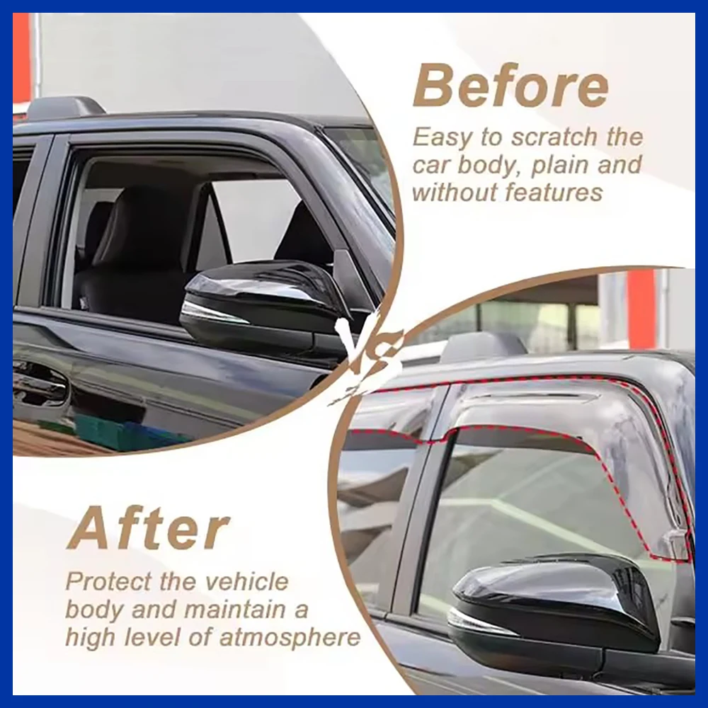 ABS Plastic Car Rain Guard Customizable PC/PS Car Deflectors Windows visor For Toyota 21 allion
