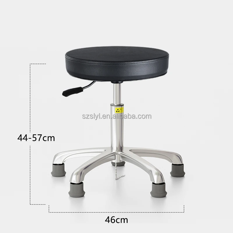 Antistatic ESD PU Leather Black Laboratory Stool PU Foam Chair