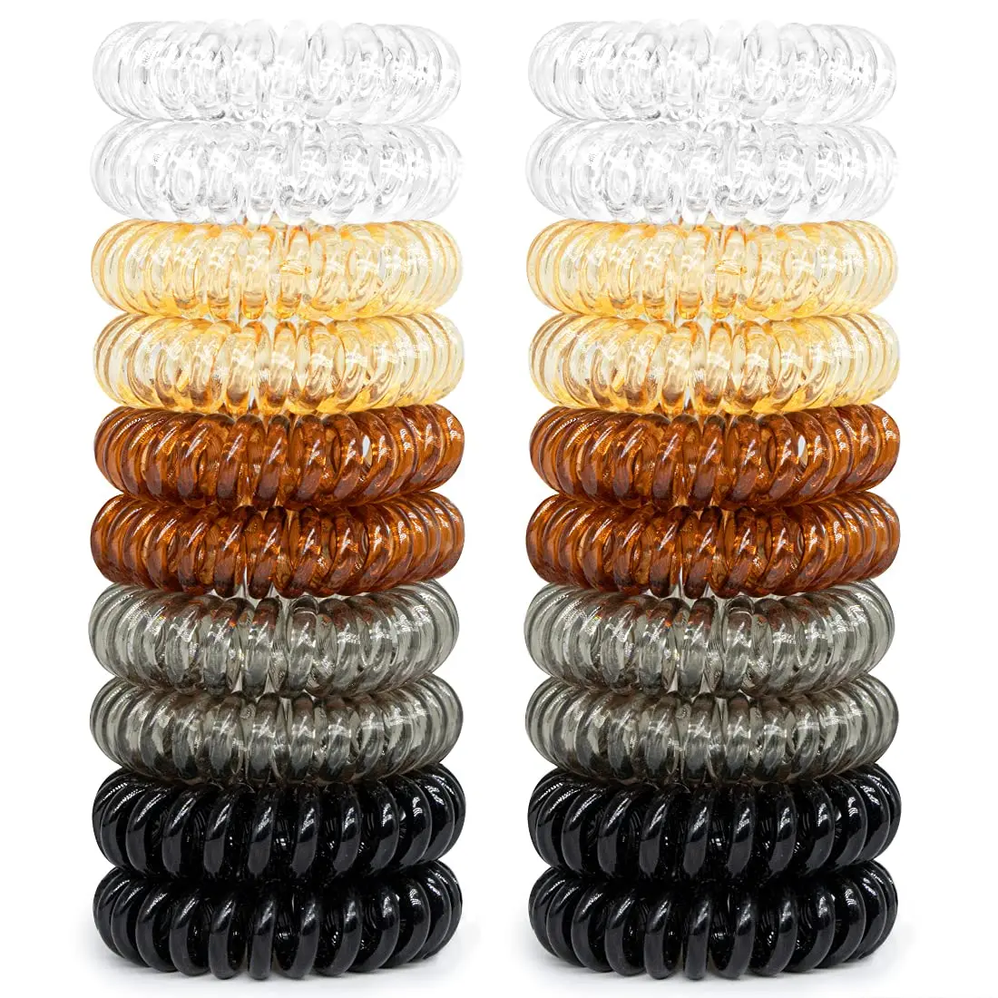 Color Plastic Rubber Spiral Coil Telephone Cord Wire Hair Ties Scrunchies Twist Hair Rings Bands Ponytail Holders Wholesale Bulk