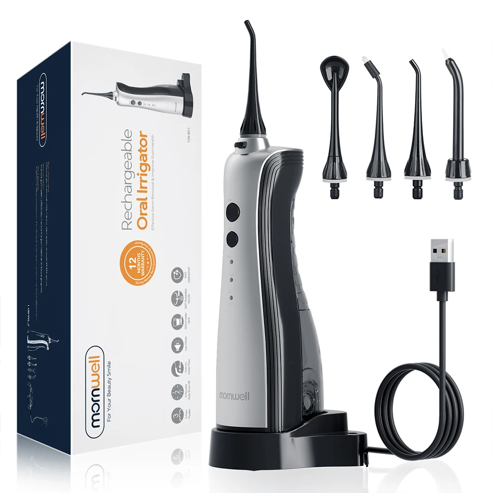 Mornwell 150ml Cordless Portable Teeth Cleaning Dental Oral Irrigator Waterflosser Electric Water Flosser