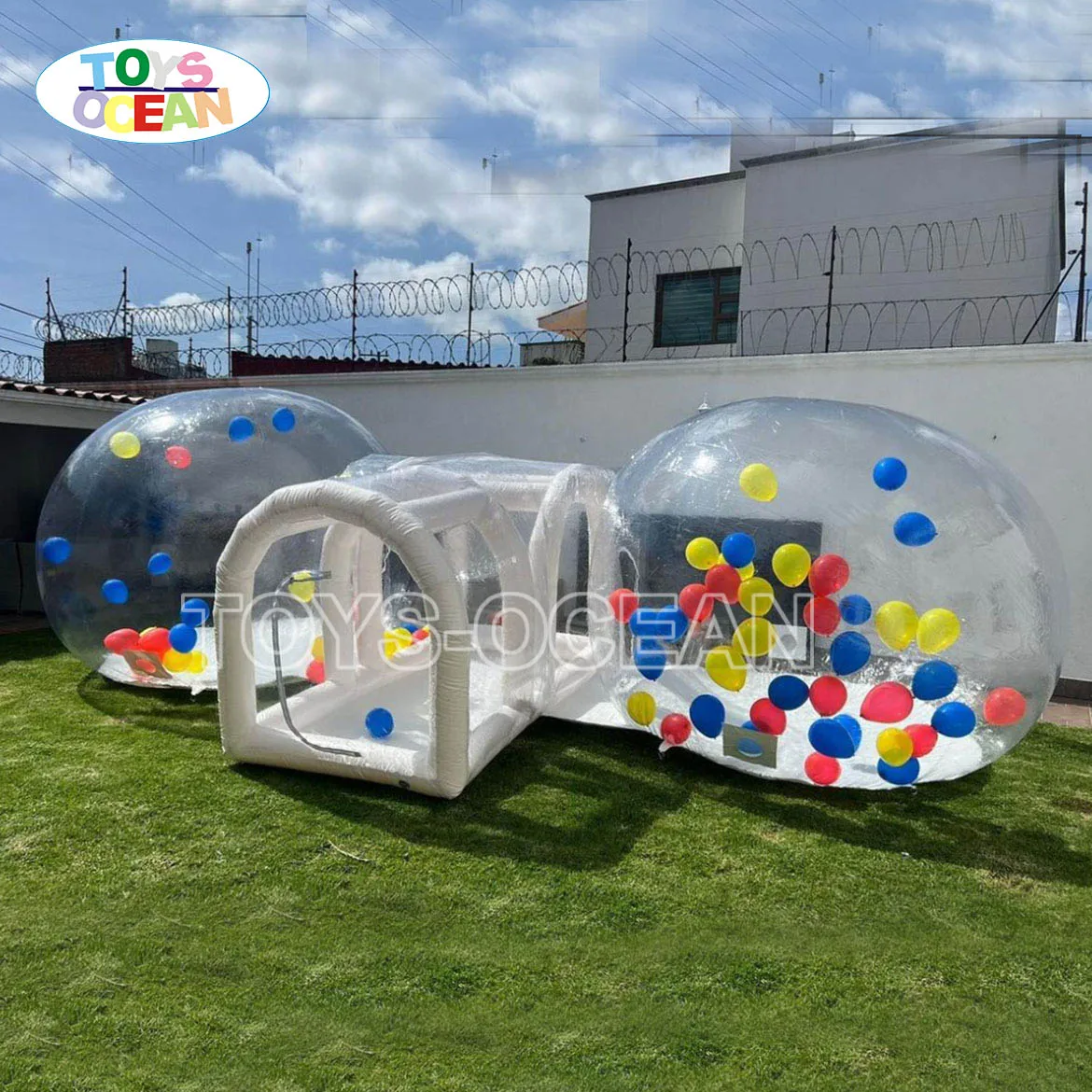 Custom Camping Tent House Outdoor 2 Bedroom Bubble Tent Inflatable Transparent Dome Clear Bubble Tent House for camping