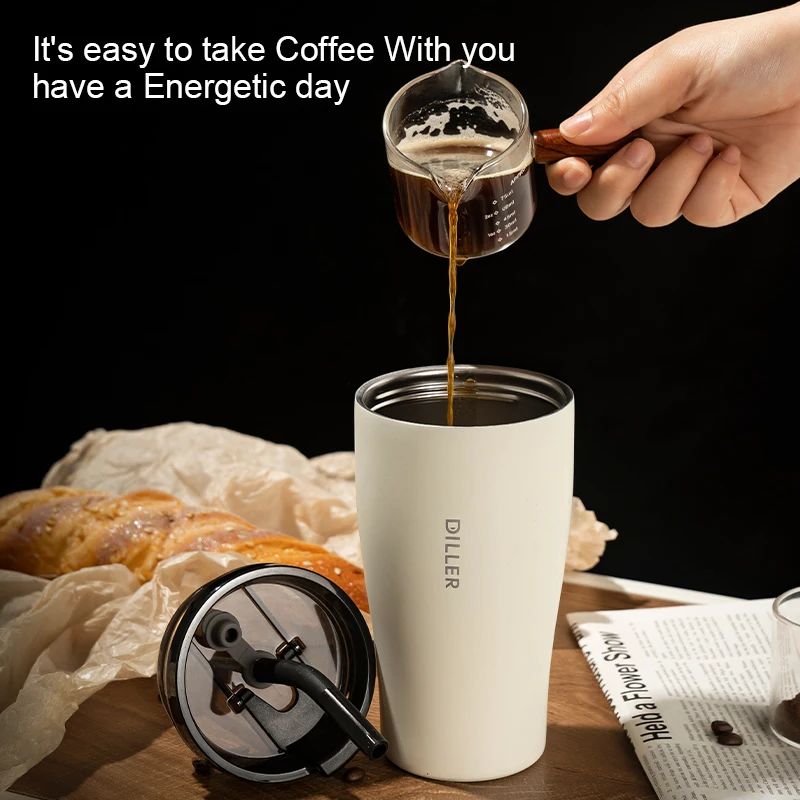 Bulk custom logo vacuum insulated double wall metal stainless steel cold drink travel coffee tumbler mug with straw lid