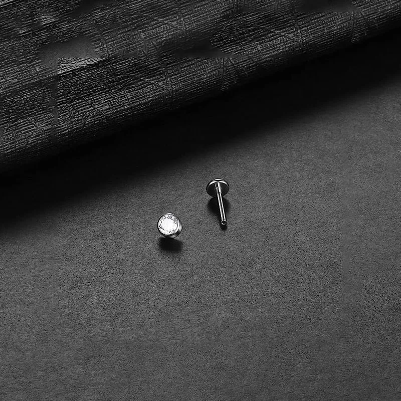 G23/F136 titanium body piercing jewelry zircon piercing titanium astm f136 stud septum piercing jewelry