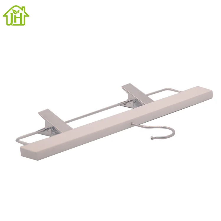 Cheap price hot sale FSC certificate non slip wood pants hanger with non slip clips
