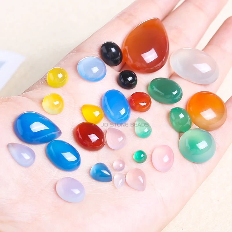 For Making Ring Bracelet Earrings Rough Natural Stone Multi color Cabochon  agate Gemstone Loose Beads