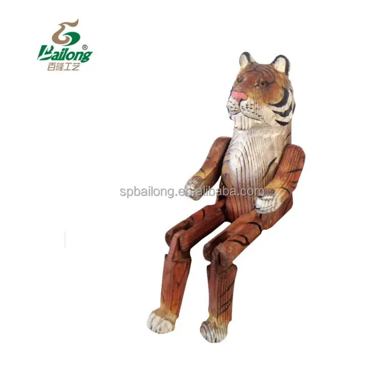 Handmade carved wood animal shape table top antique home decor wild life toy animal figure