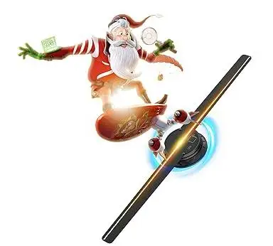Fast delivery advertising 4 blade HD LED fan 3d hologram projector hologram fan 3D holographic display remote app control