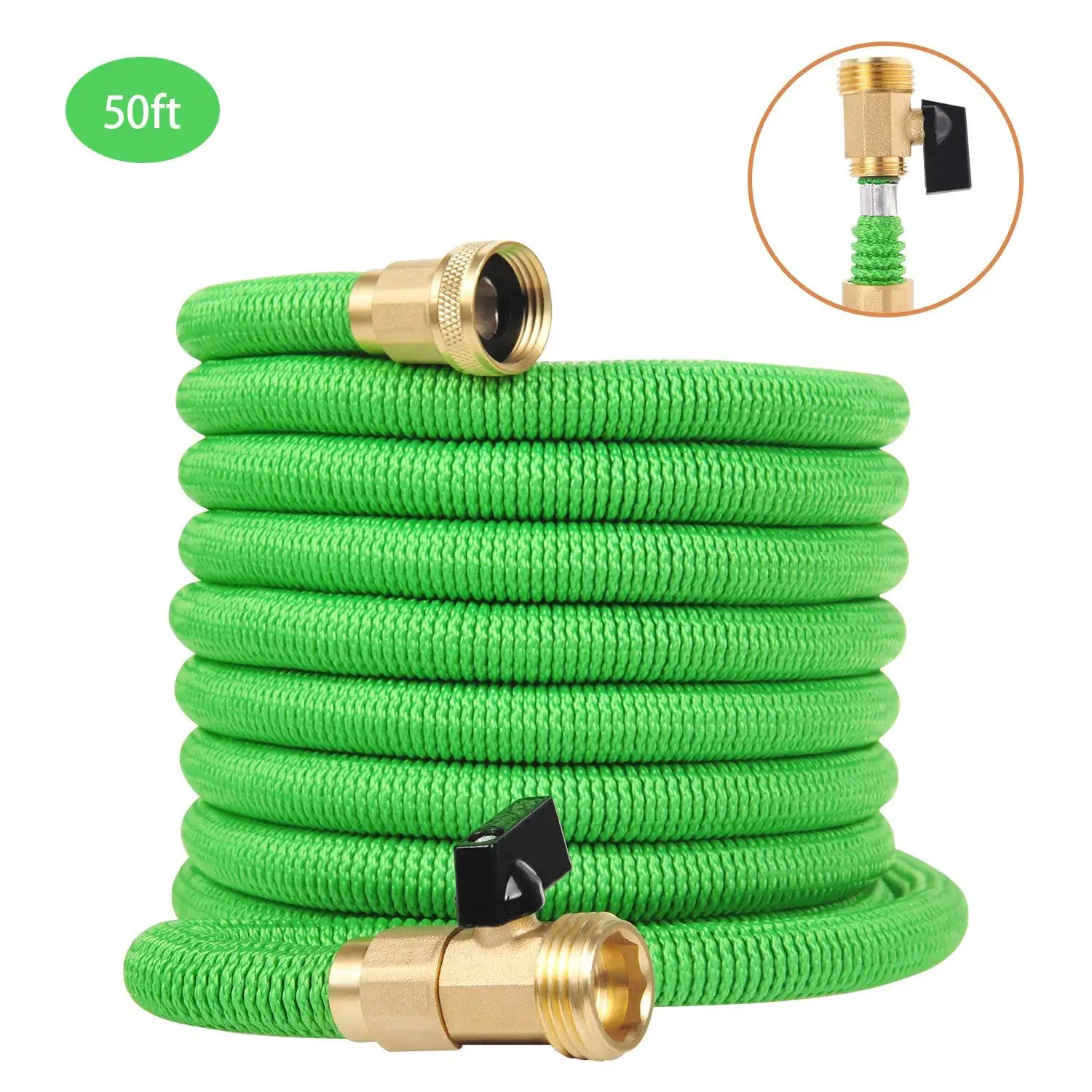 2021 NEWEST 50FT 100FT Expandable Water Hose, Heavy Duty Triple Layered Garden Hose with Brass Fittings