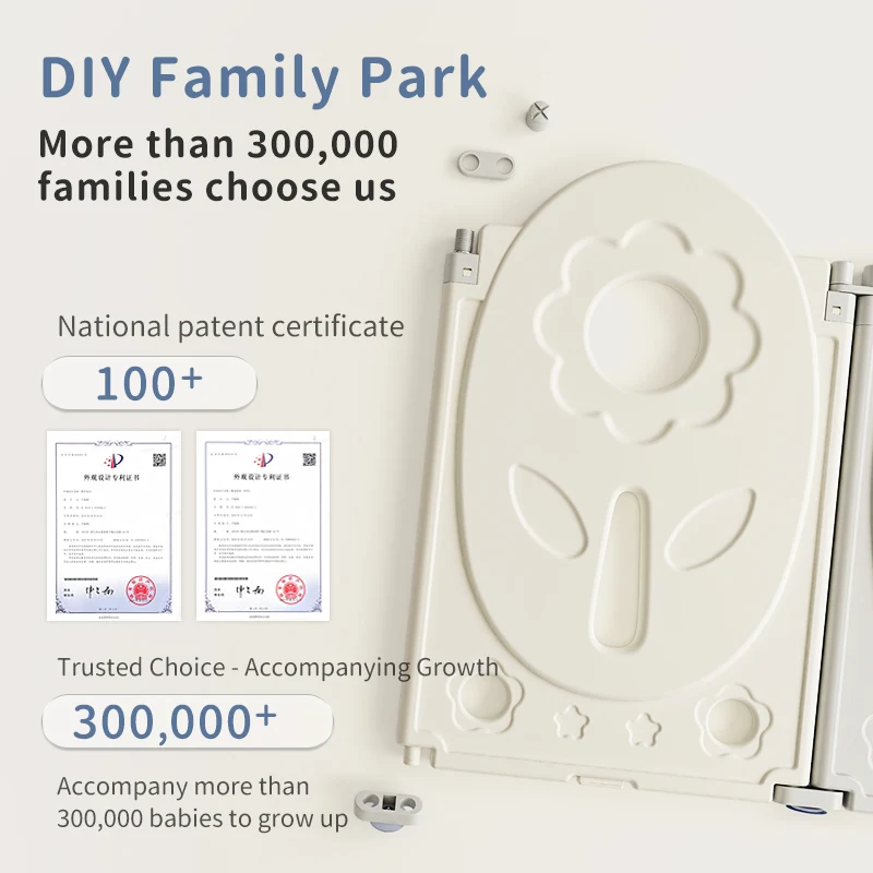 2024 Plastic Baby Trend Play pen Big Size indoor Luxure Foldable Adult Baby Playpen Plastic Care Fence Kids Playpens