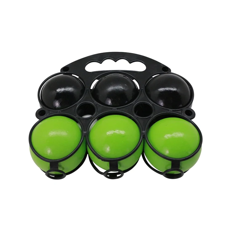 Portable Indoor Outdoor Wooden Boules Set of 6 Solid Ball Bocce Petanque Balls With Carry Case