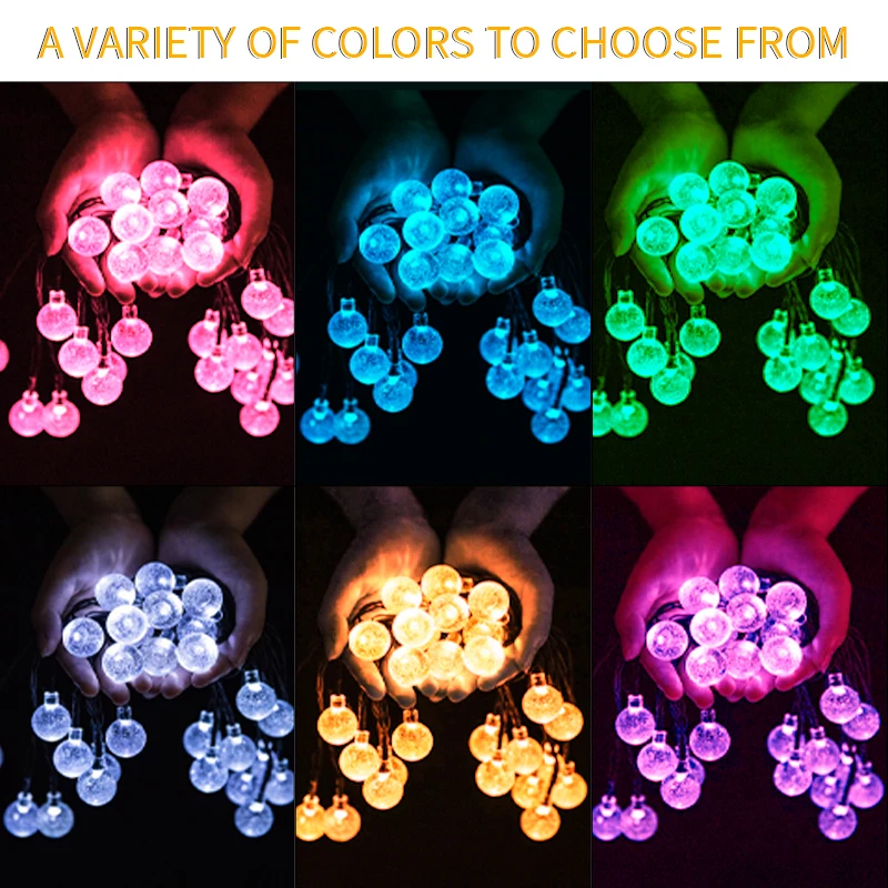 8GV 8  Lighting Modes 50 LED 7 Meters Outdoor Waterproof Holiday Light Solar Christmas Decoration LED String Light
