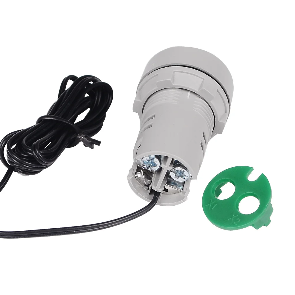 Круглый маленький мини-термометр со светодиодным индикатором, 22 мм, цифровой измеритель температуры, 50-380 В переменного тока, 220-20-°C, с датчиком 1 м