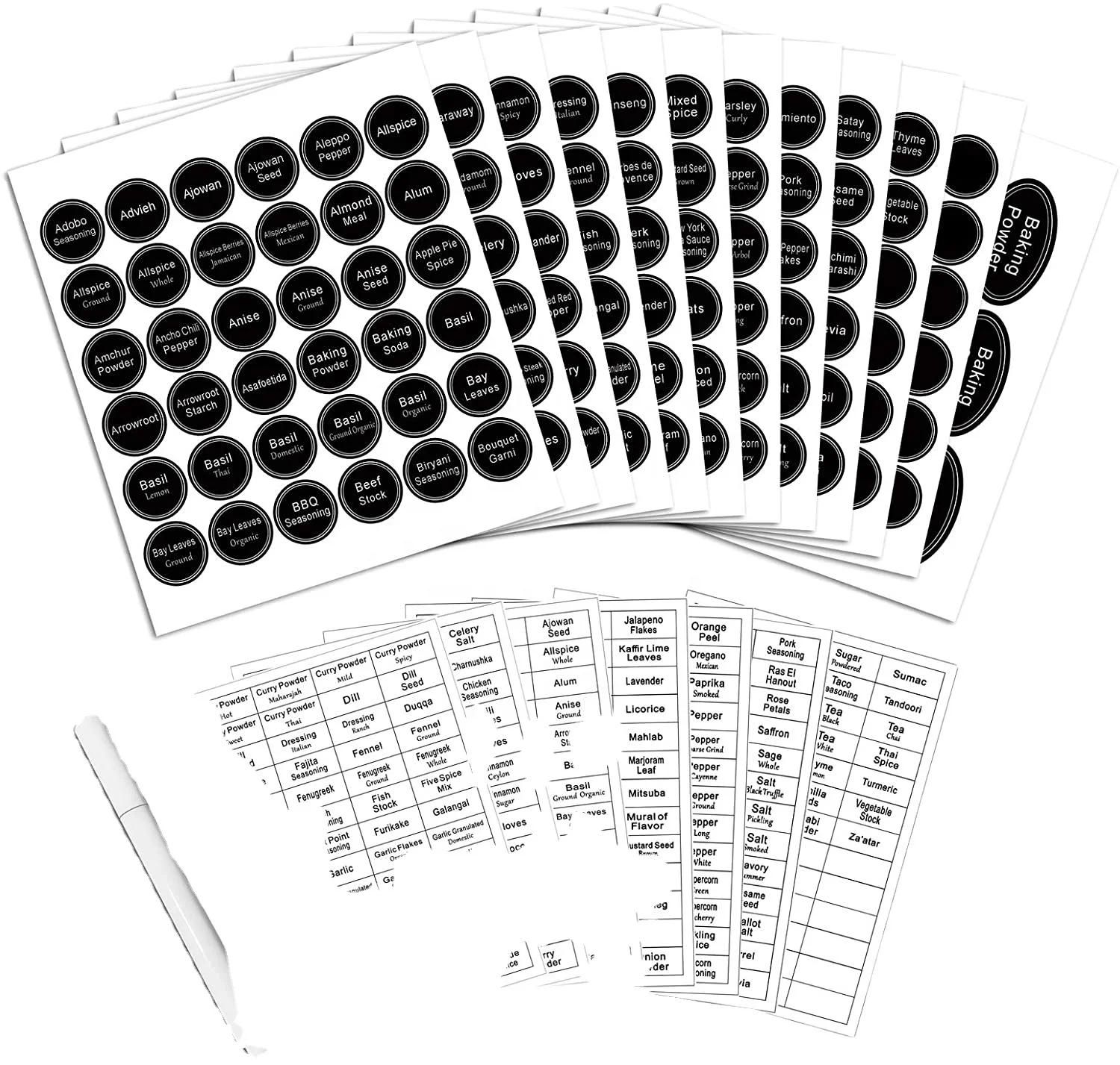 Preprinted Chalkboard Mason Container Bottle Spice Organization Storage spice jar sticker