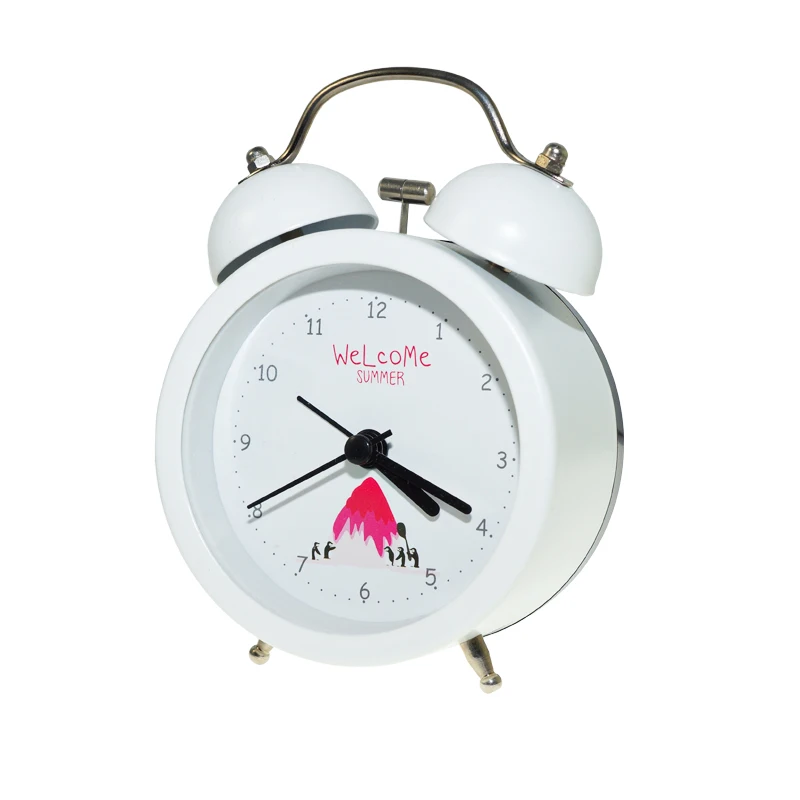3 Inch Kids Small Cute Mini Wake Up Vibrating Custom Desk & Table Mering Twin Bell Alarm Clock