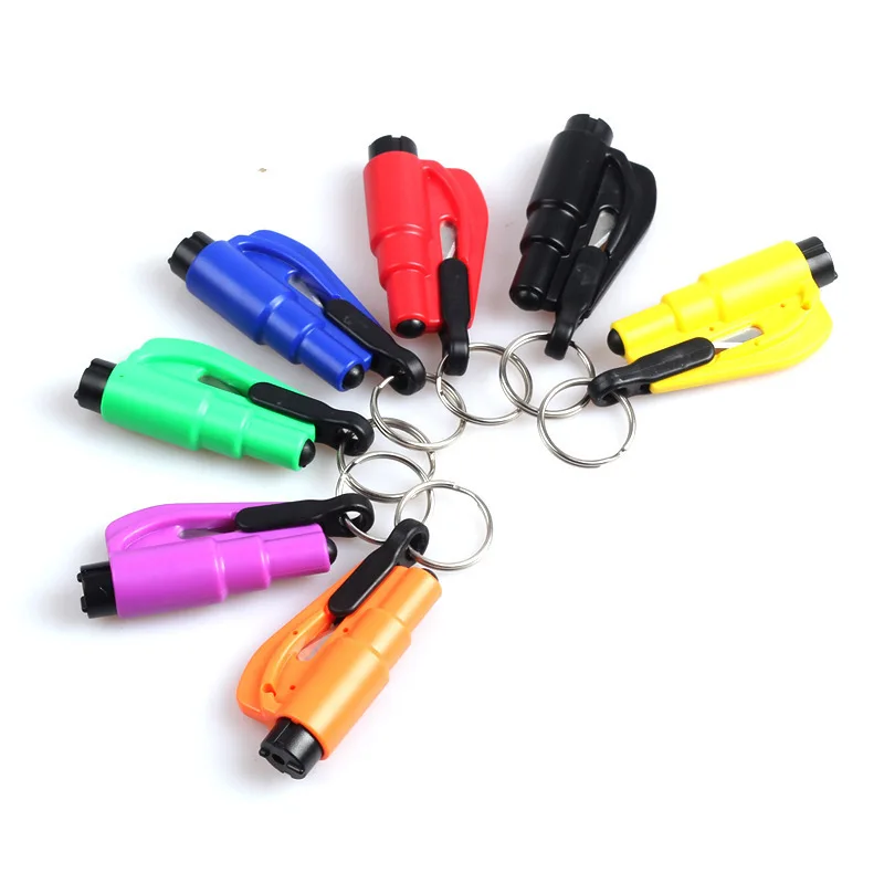 Hot Sale Manufacturer Wholesale Keychain Safety Hammer Car 2-In-1 Mini Safety Hammer