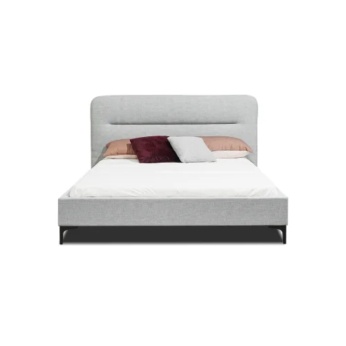 Ready to Ship Headboard Direct to Floor Cheap Soft Cozy Modern Upholstered Queen King Size Fabric Bed