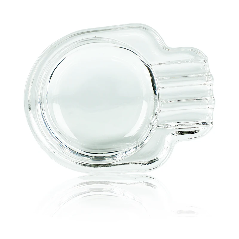 UKETA OEM/ODM custom logo funny skull shape table cigar cigarette glass ashtray for promotion
