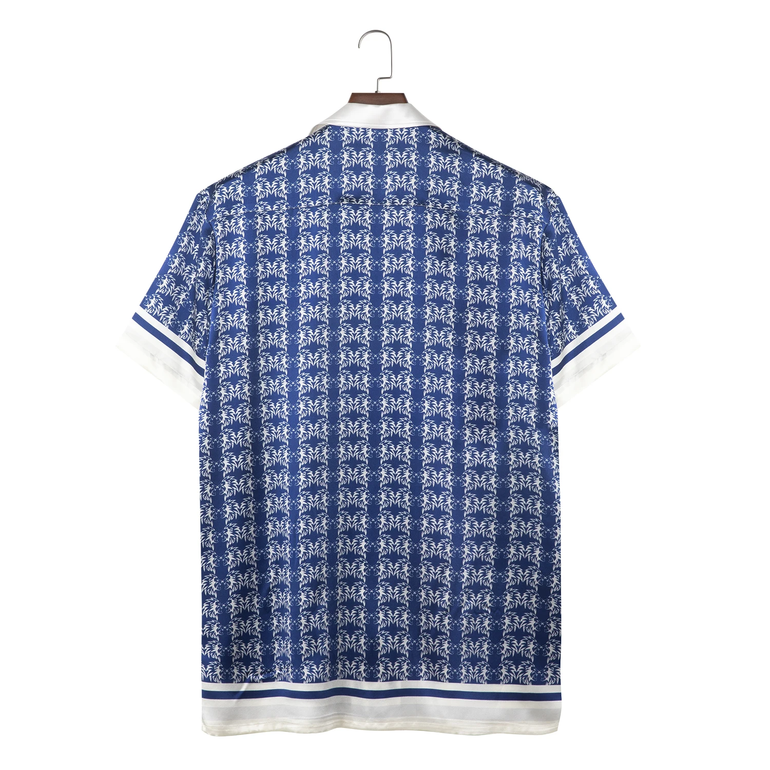 Custom Designer 100% Real Luxury Silk Shirt Cuban Collar Graphic Design Silky Shirts For Men