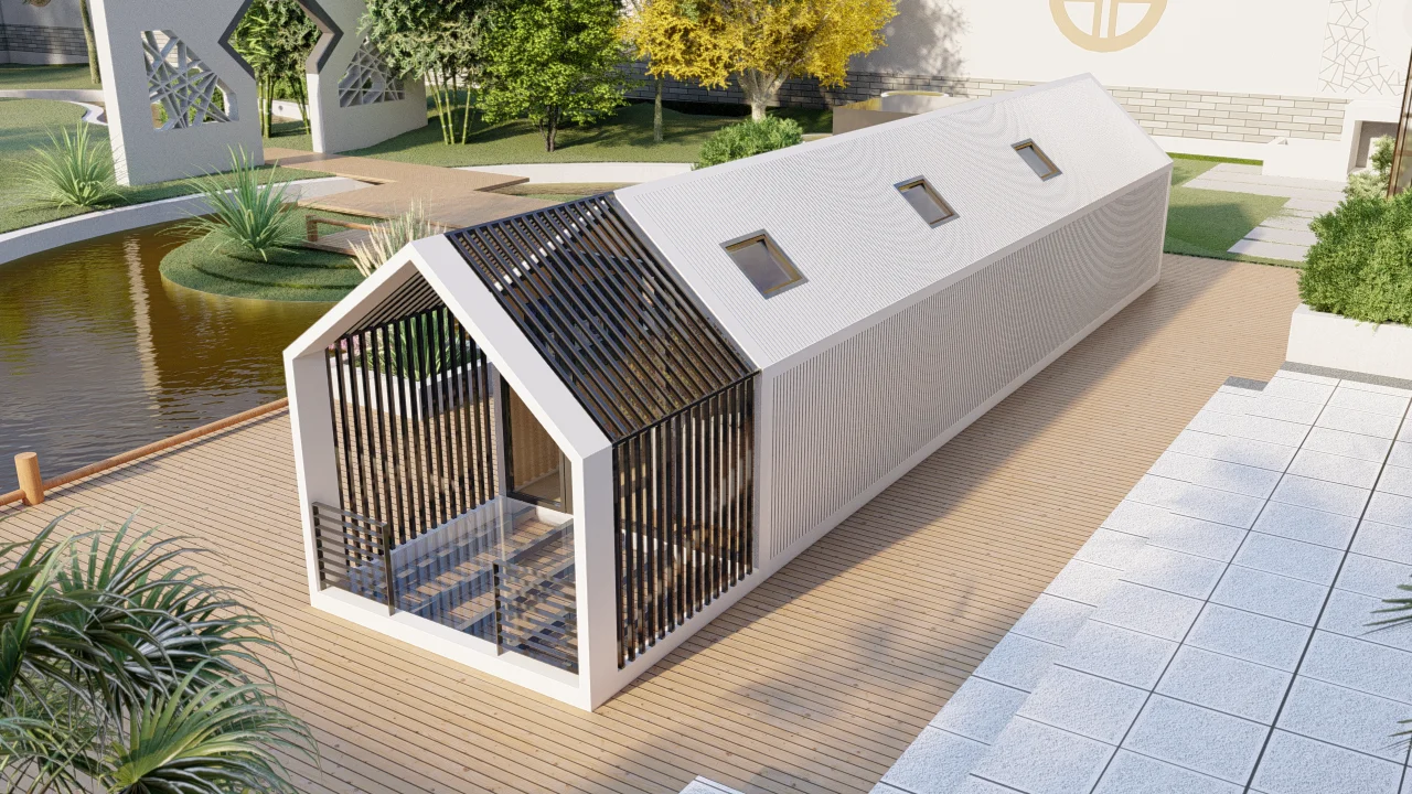 CDPH portable prefabricated tiny home prefabricated warehouse steel structure solar panel system A shape space frame home