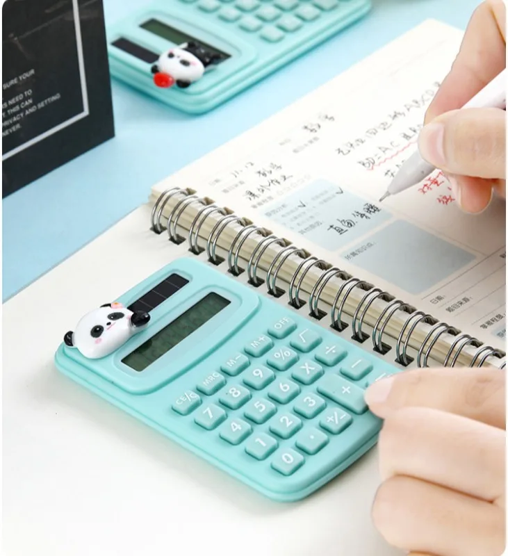 Cute Panda Mini Calculator Compact and Portable Student Office Small Calculator Student Supplies Arithmetic Device Wholesale