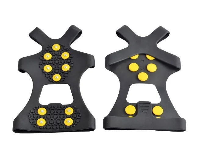 Black Anti-Slip Winter Boot Shoes Spiked Snow Ice Grippers without Replaceable Spikes Safety Shoes Gripper Straps for Boots