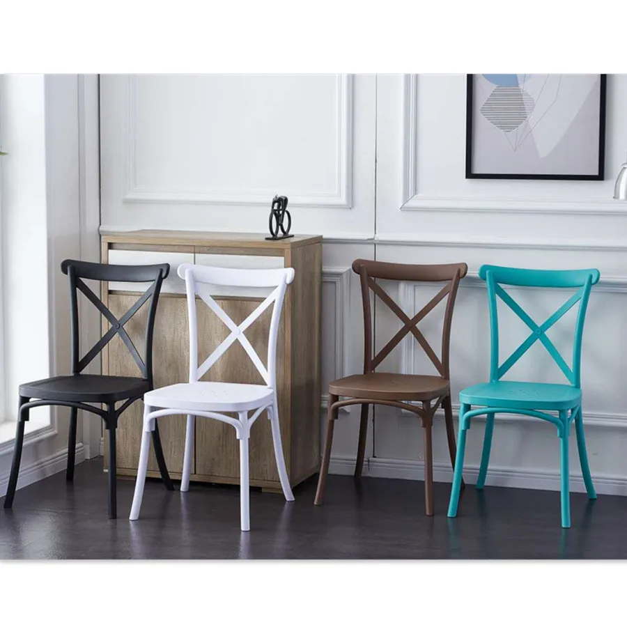 Popular Hot Selling Outdoor Furniture European Style New Design Plastic Chair with X-Shape Back